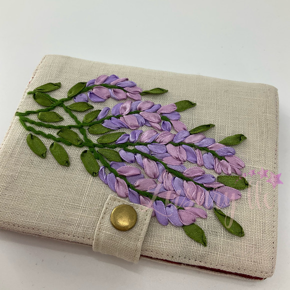 Lavender Embroidery Passport Wallet & Silk Mask, Wedding Gift,Versatile Washable - Picture 5 of 15
